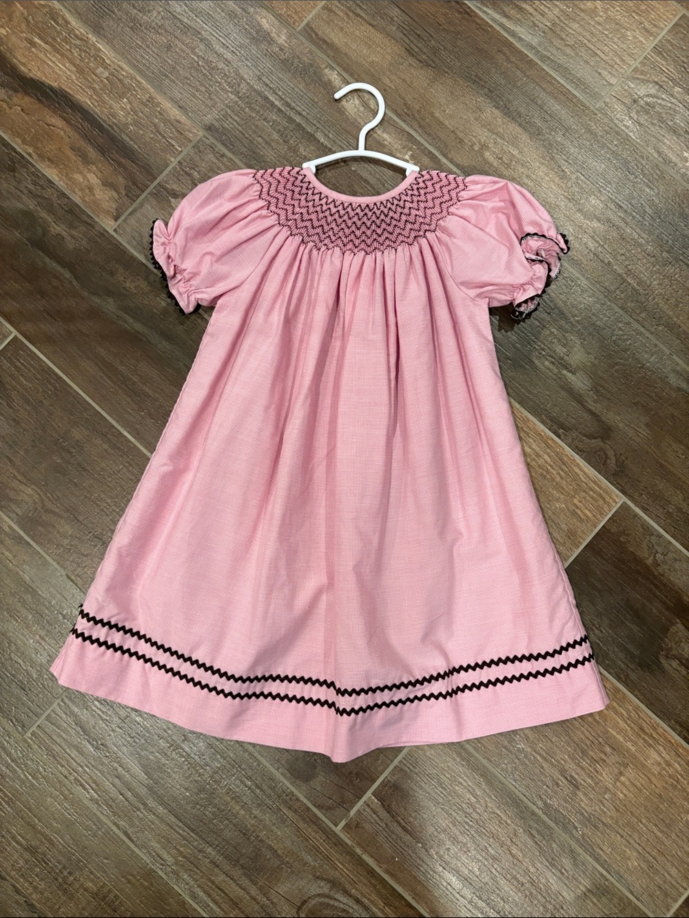 Southern Sunshine Kids Pink Smocked Short-Sleeve Dress